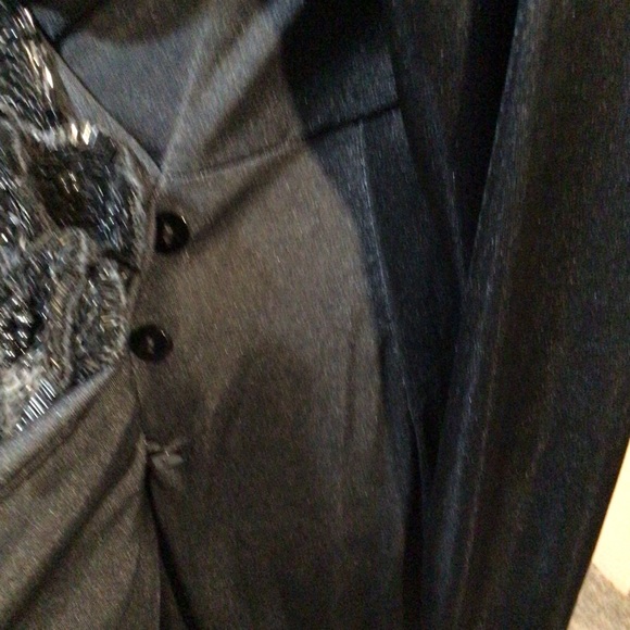 VINTAGE Tadashi Evening Dress Black Stretch Jersey EUC - Picture 6 of 8